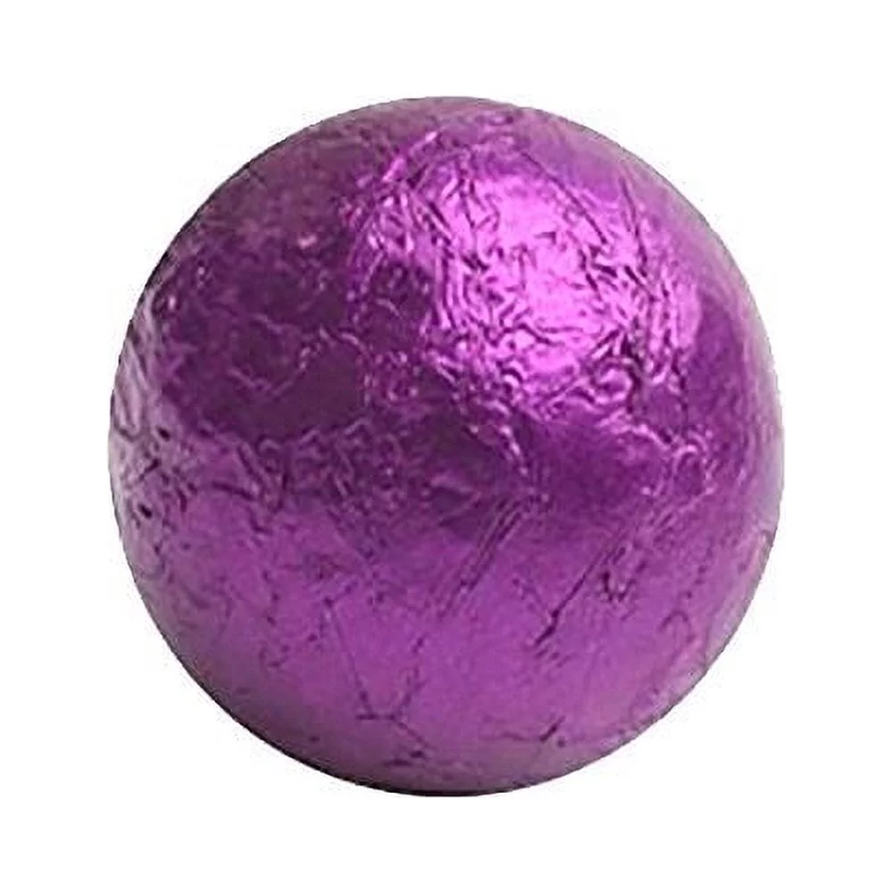 Purple Foiled Solid Milk Chocolate Balls - 2 LB Bulk Bag