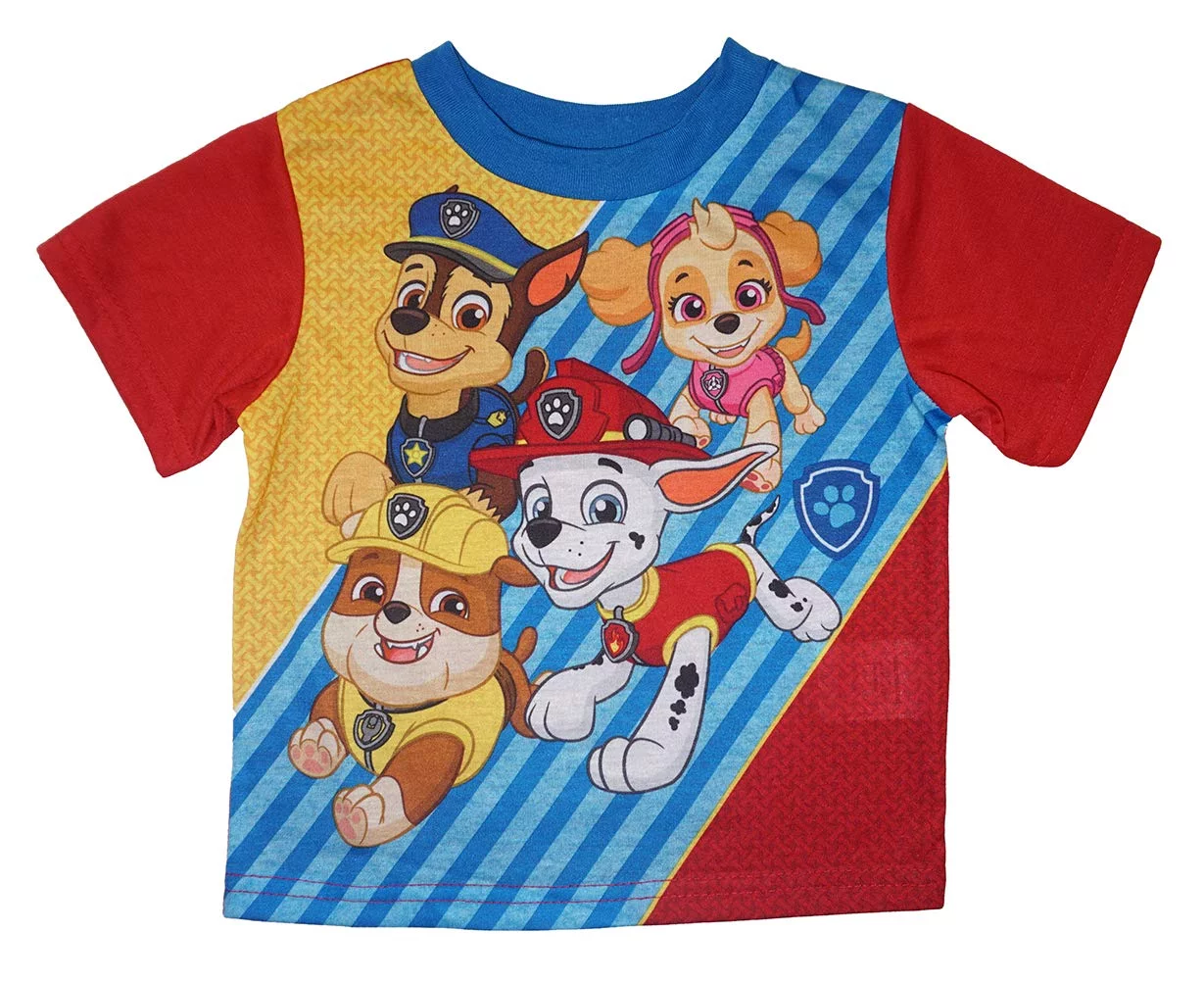 Paw Patrol Little Boy's Toddler Three-Piece Pajama Set, Red, 2T