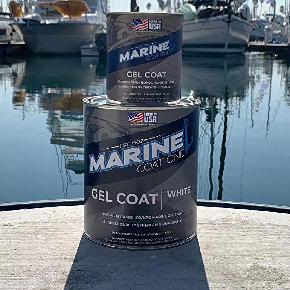 Marine Coat One Premium Marine Gelcoat (Black with Wax, Quart)
