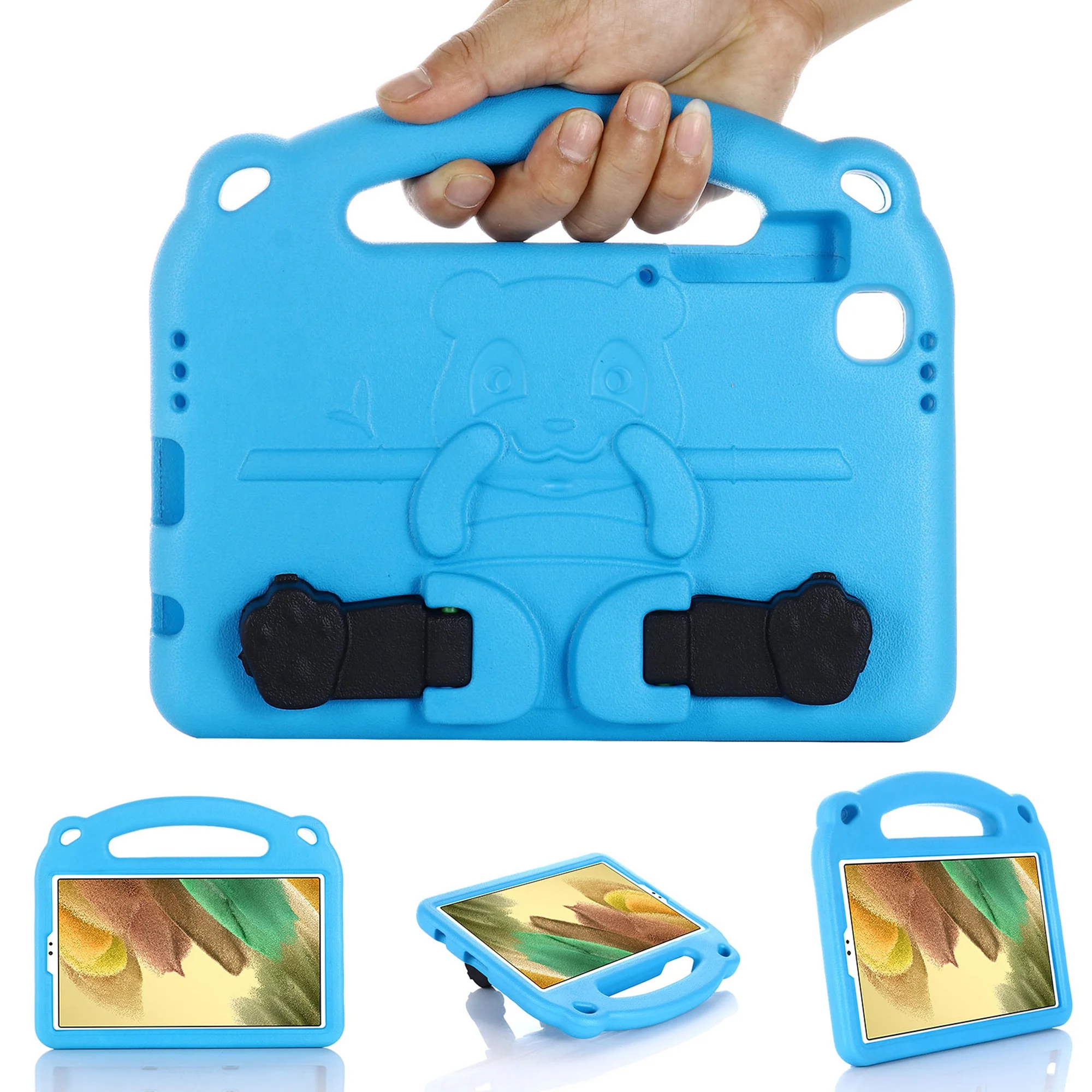 Samsung Galaxy Tab A7 Lite Kids Case, Galaxy Tab A7 Lite 8.7 inch 2021 SM-T220/SMT225 Cover, Dteck Lightweight EVA Foam Kids Friendly Handle Grip Shockproof Case Built-in Kickstand, Blue
