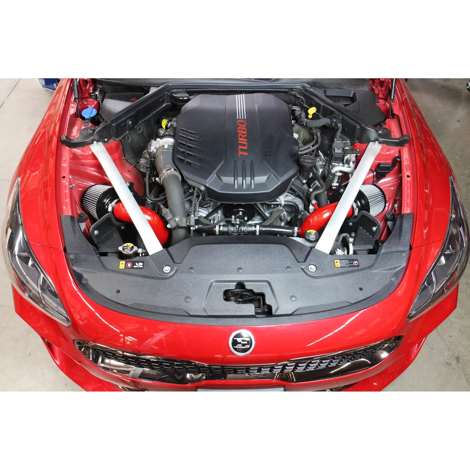 HPS Performance Black Shortram Air Intake Kit + Heat Shield Cool Ram Compatible for 2018-2022 Kia Stinger 3.3L V6 Twin Turbo, 827-672WB