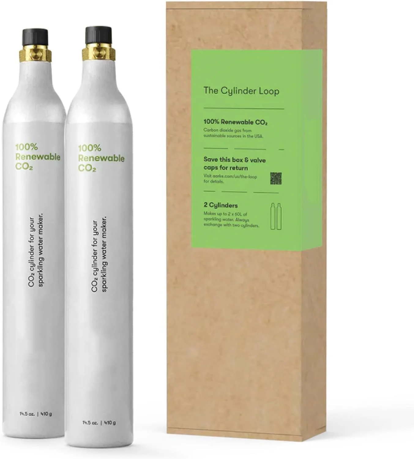 CO2 Refill Cylinder, Compatible with All Carbonator Soda Machines & Most Soda Machines, Makes Up to 120L of Carbonated Water (2-Pack)