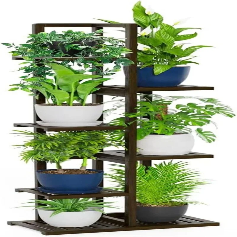 6 Tier 7 Potted Tall Plant Shelf