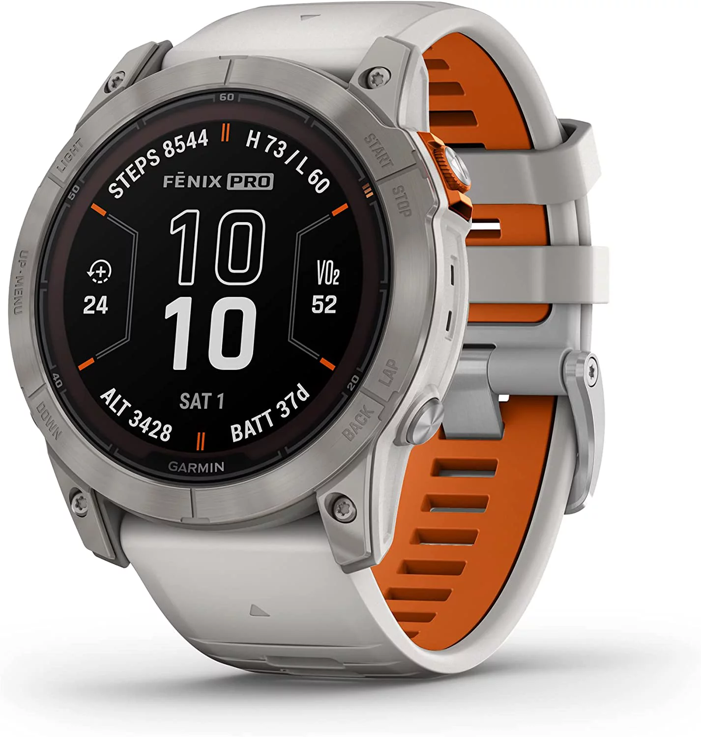 Garmin fenix 7 Pro Solar, Sapphire, Titanium, Fog Gray/Ember Orange with Accessories