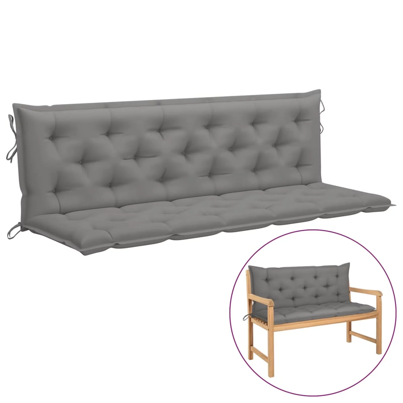 Irfora Garden Bench Cushion Gray 70.9