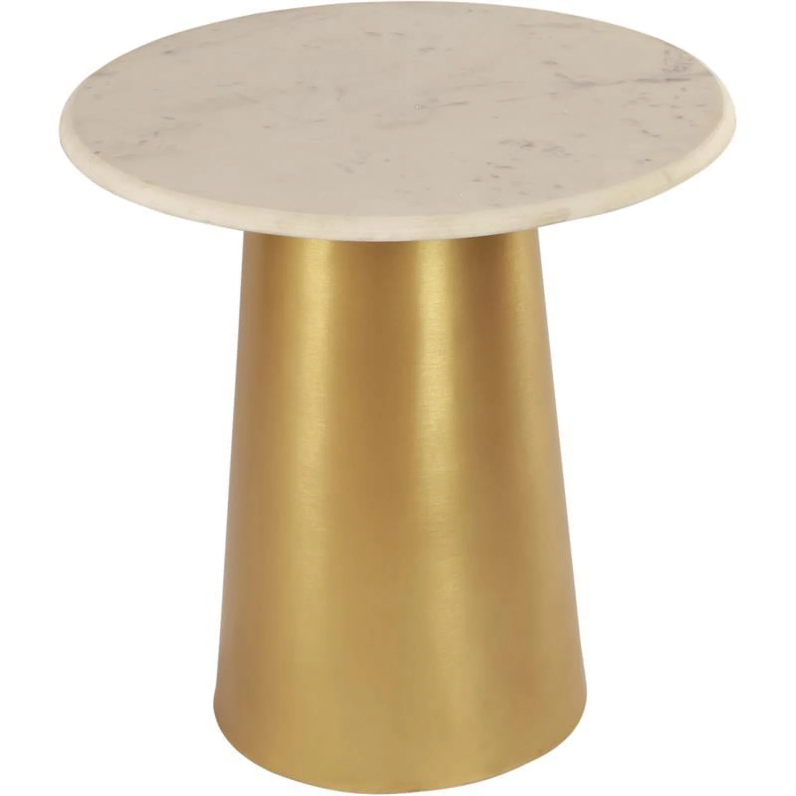 Meridian Furniture Sorrento Contemporary Marble End Table in Gold