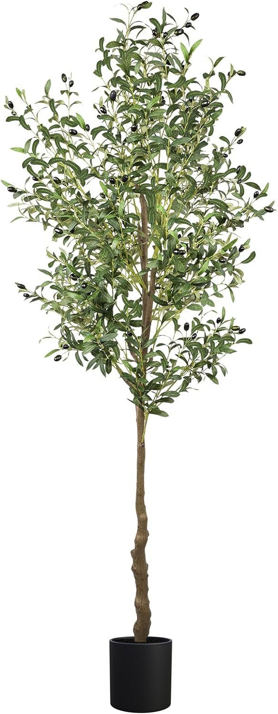 HYUN 7FT Artificial Olive Tree Faux Olive 1656Leaves and 92Fruits with Pot for Home Decor Indoor Gift 1Pack