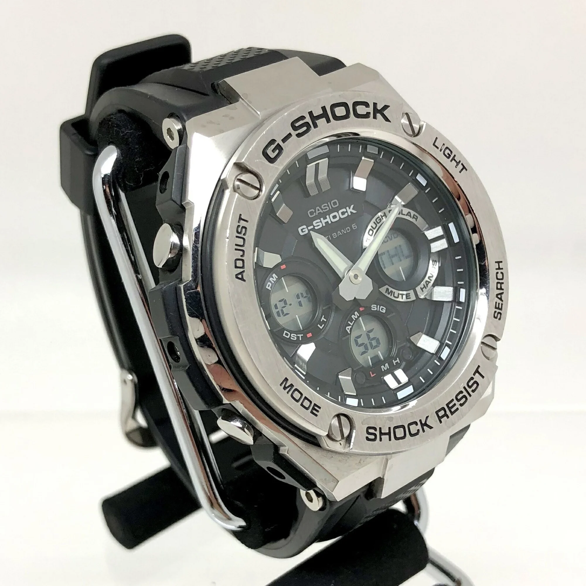 Pre-Owned CASIO Casio G-SHOCK Watch GST-W110-1A G-STEEL G Steel Radio Solar Tough Silver Black Ana-Digi Men's ITG2BWUV5DOY (Fair)