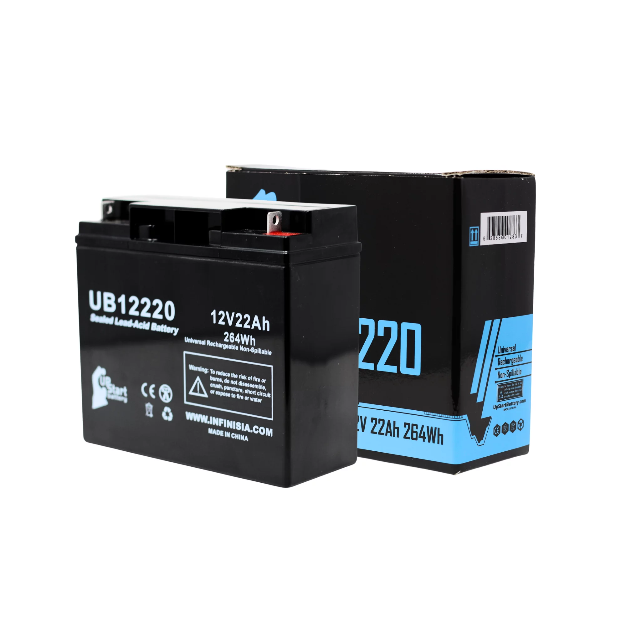 Compatible Charger CHG0083 Battery - Replacement UB12220 Universal Sealed Lead Acid Battery (12V, 22Ah, 22000mAh, T4 Terminal, AGM, SLA)