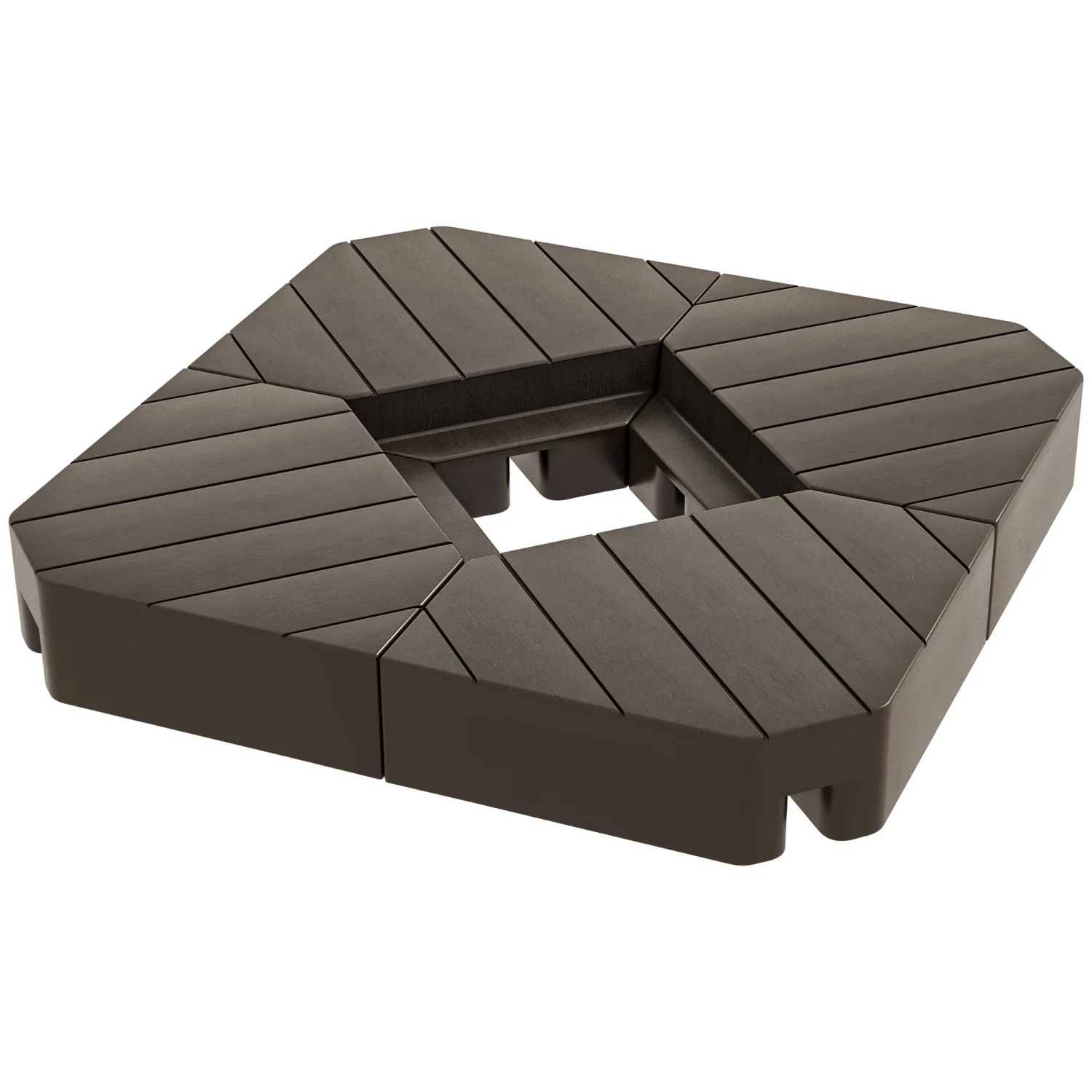 YLtoohoom 4 Piece Patio Cantilever Umbrella Base Weight Set  Outdoor Offset Umbrella Weights for   132 lb. Capacity Water or 176 lb. Capacity Sand  Brown