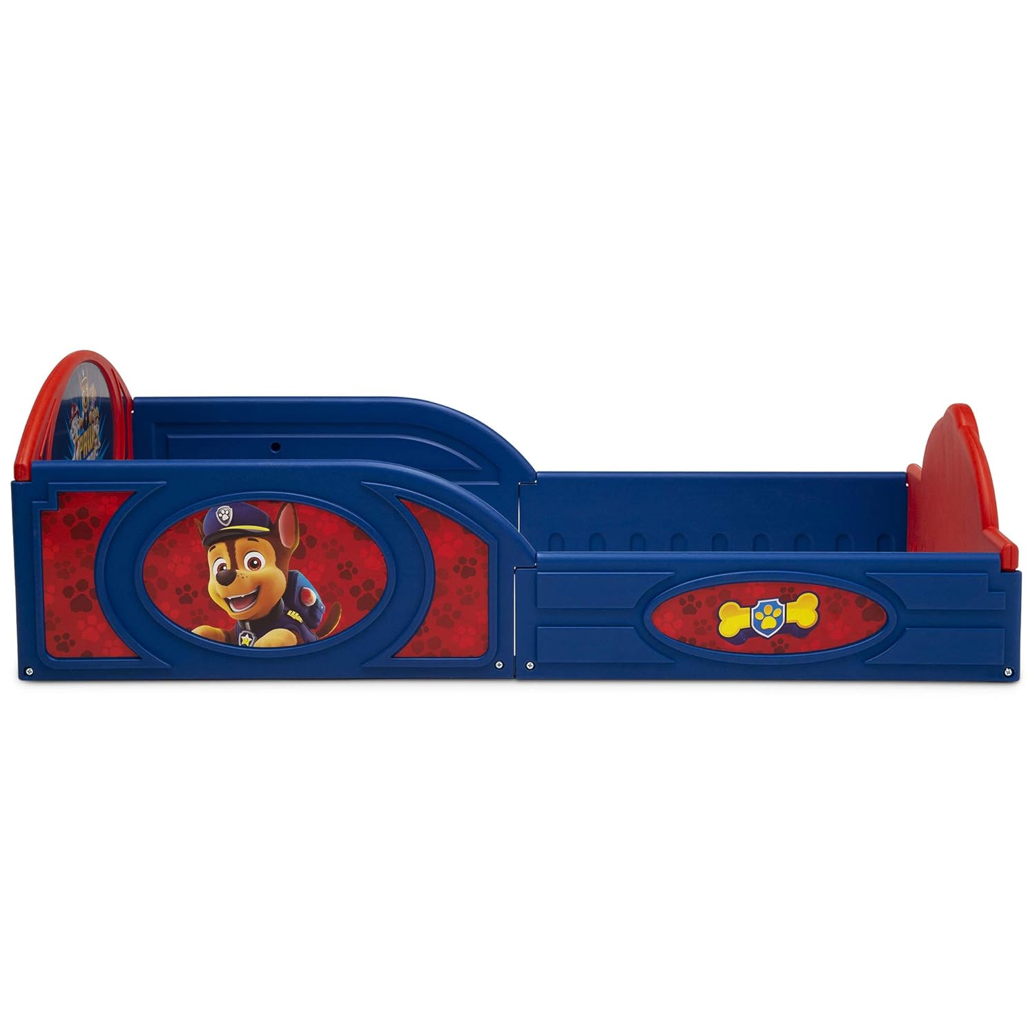 Delta Children Nick Jr. PAW Patrol Plastic Sleep and Play Toddler Bed with Attached Guardrails