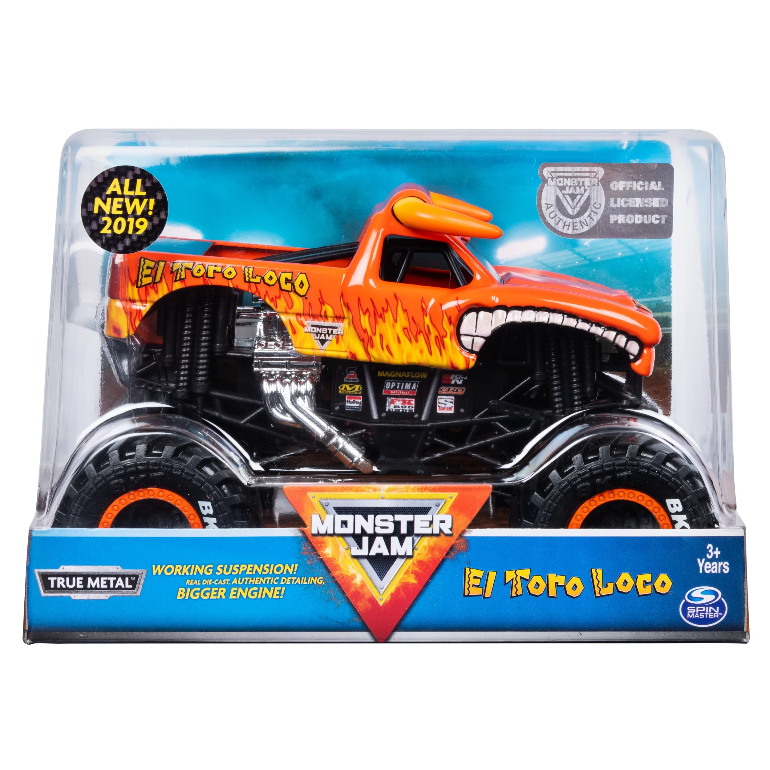 Monster Jam, Official El Toro Loco Monster Truck, Die-Cast Vehicle, 1:24 Scale