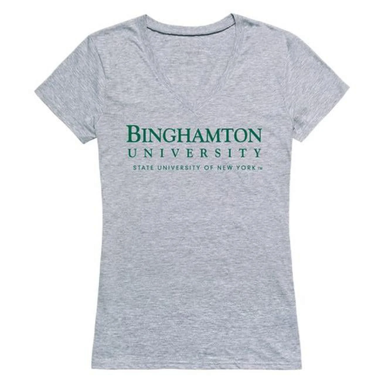 W Republic 520-267-H08-03 Binghamton University Women Seal T-Shirt, Heather Grey - Large