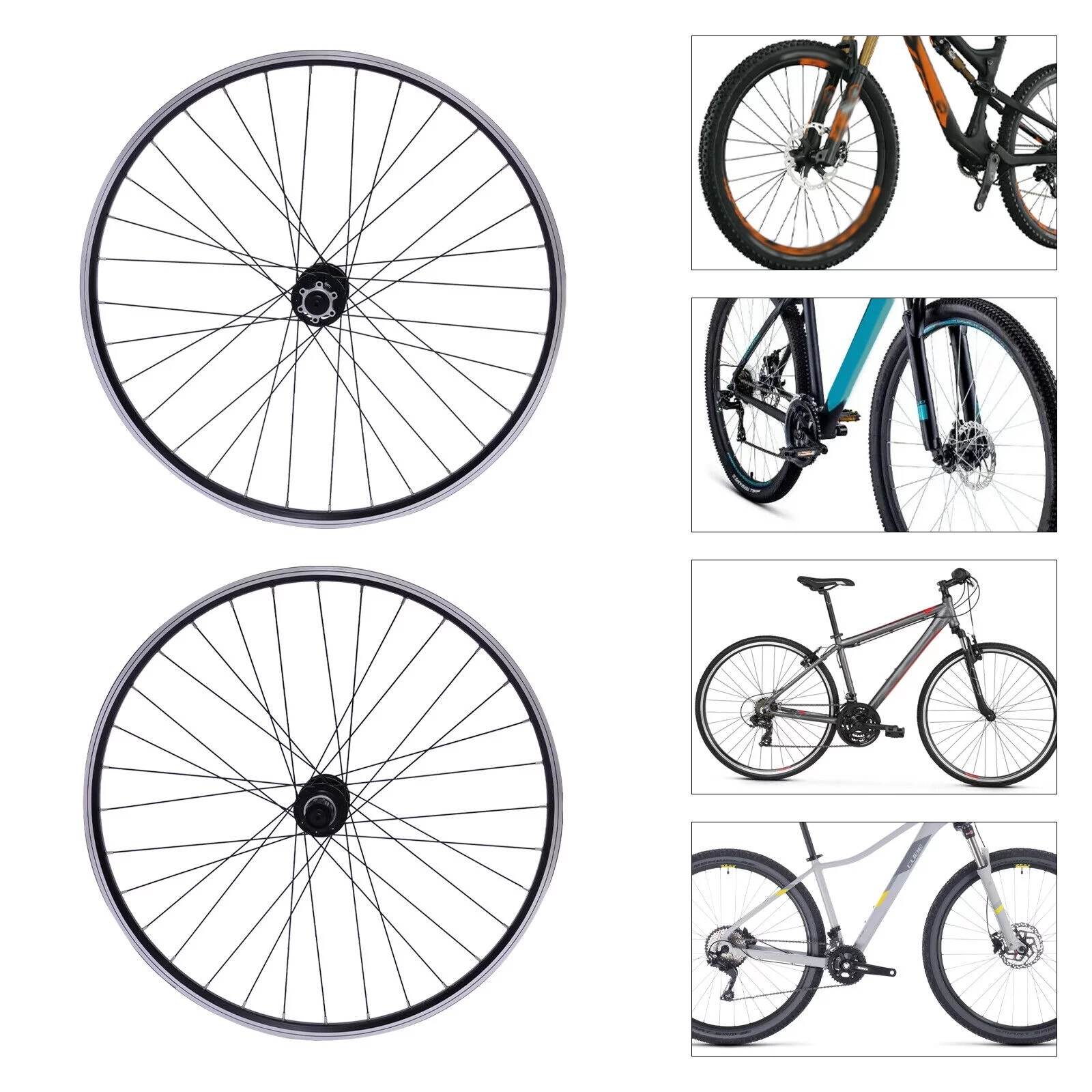 ZhdnBhnos 29 inch Quick Release Mountain Bike Wheel Set Aluminum Alloy Rim Disc Brake MTB Bicycle Front & Rear Wheelset Black