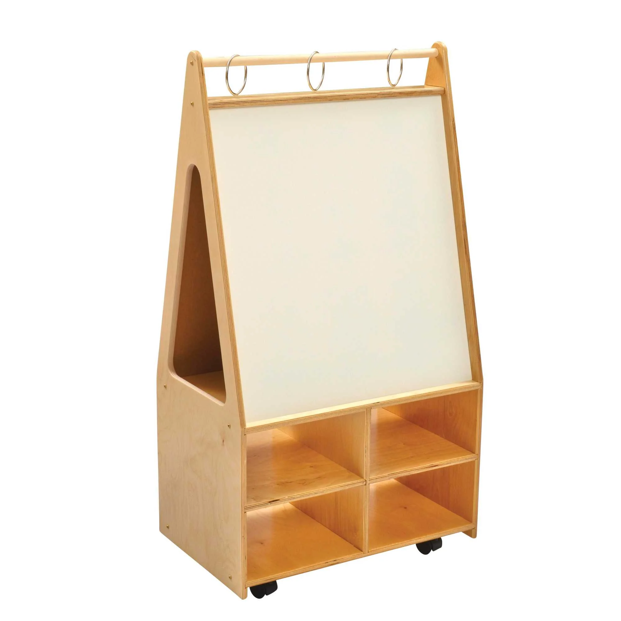 Childcraft Mobile Magnetic Dry-Erase Easel, Double Sided, 24-3/4 x 16 x 46 Inches