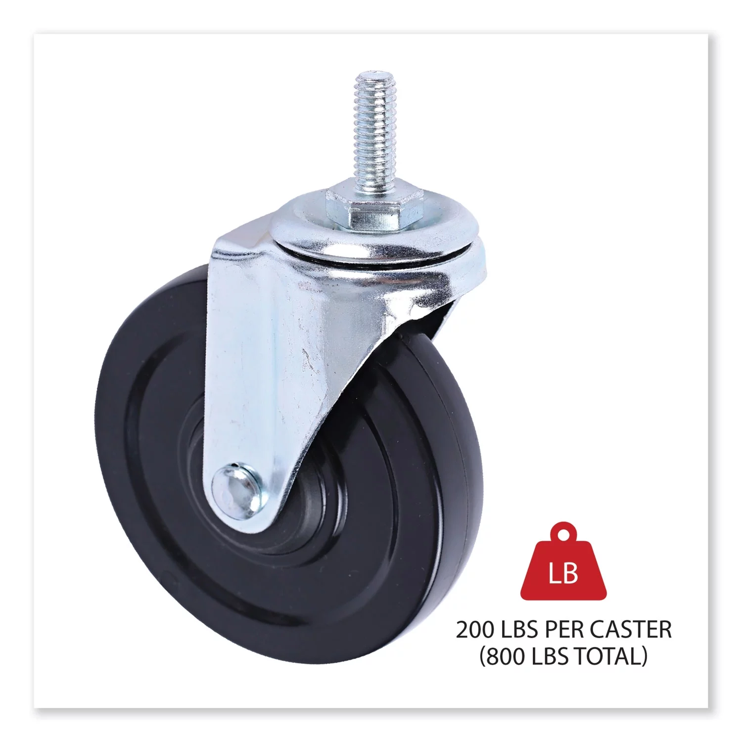 1PC Alera Optional Casters for Wire Shelving, Grip Ring Type K Stem, 4\\