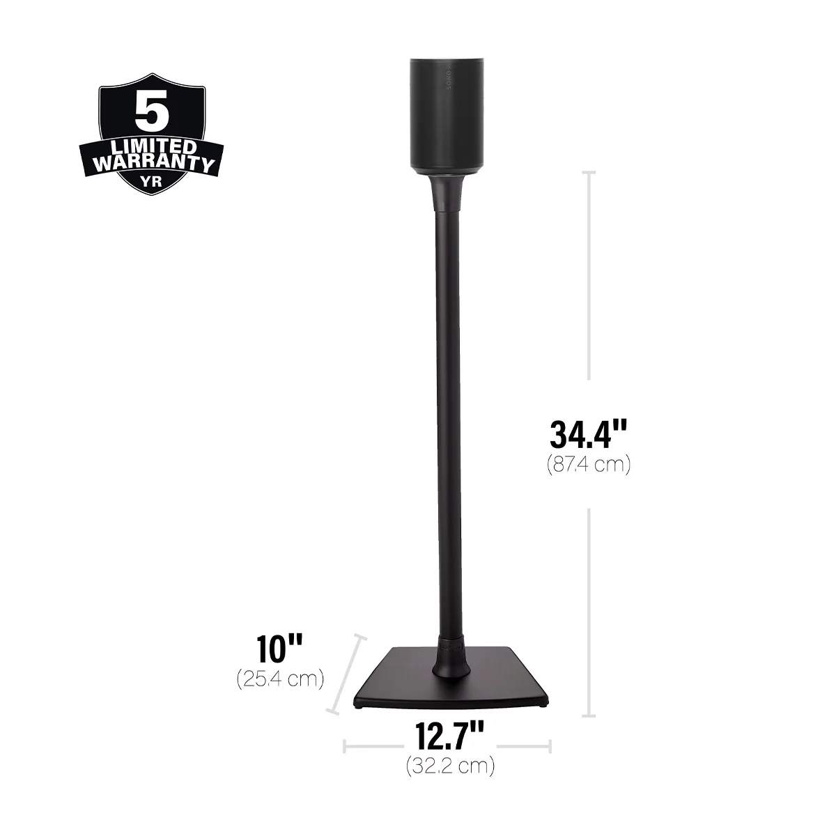 Sanus Fixed-Height Speaker Stand for Sonos Era 100 - Each (Black)