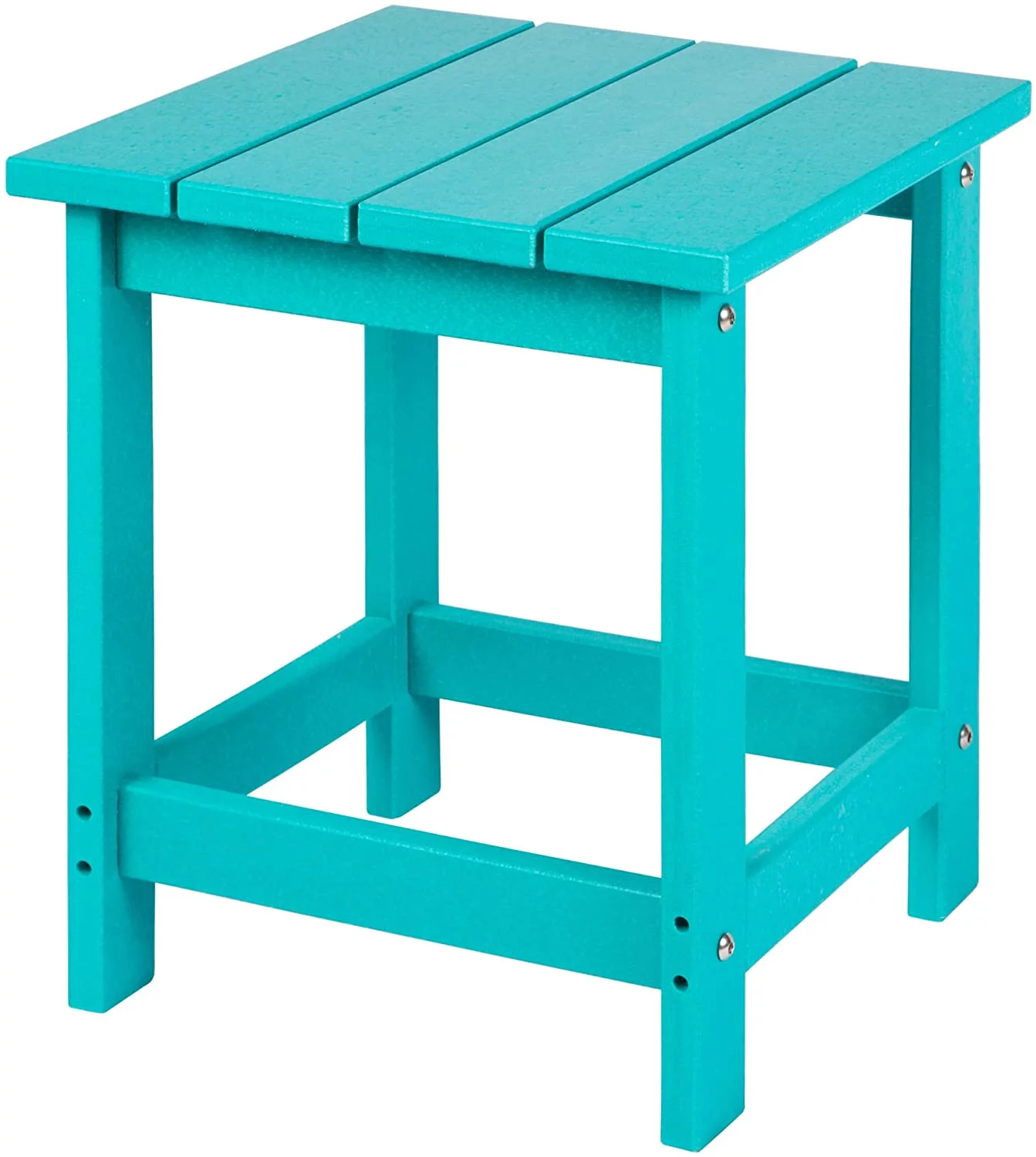Adirondack Square Outdoor Side Table, HDPE Composite Patio Table, Weather Resistant, Turquoise