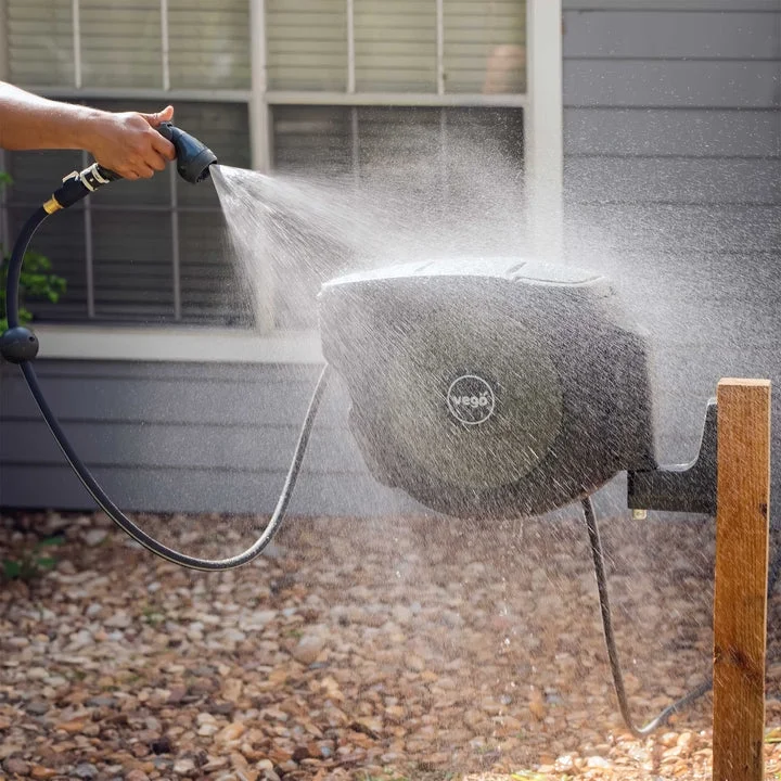 Vego Garden Hose Nozzle 9 Spray Patterns, Metal, Thumb Control, on/off Valve, High Pressure Heavy Duty Water Hose Spray Nozzle-Tidepool Blue