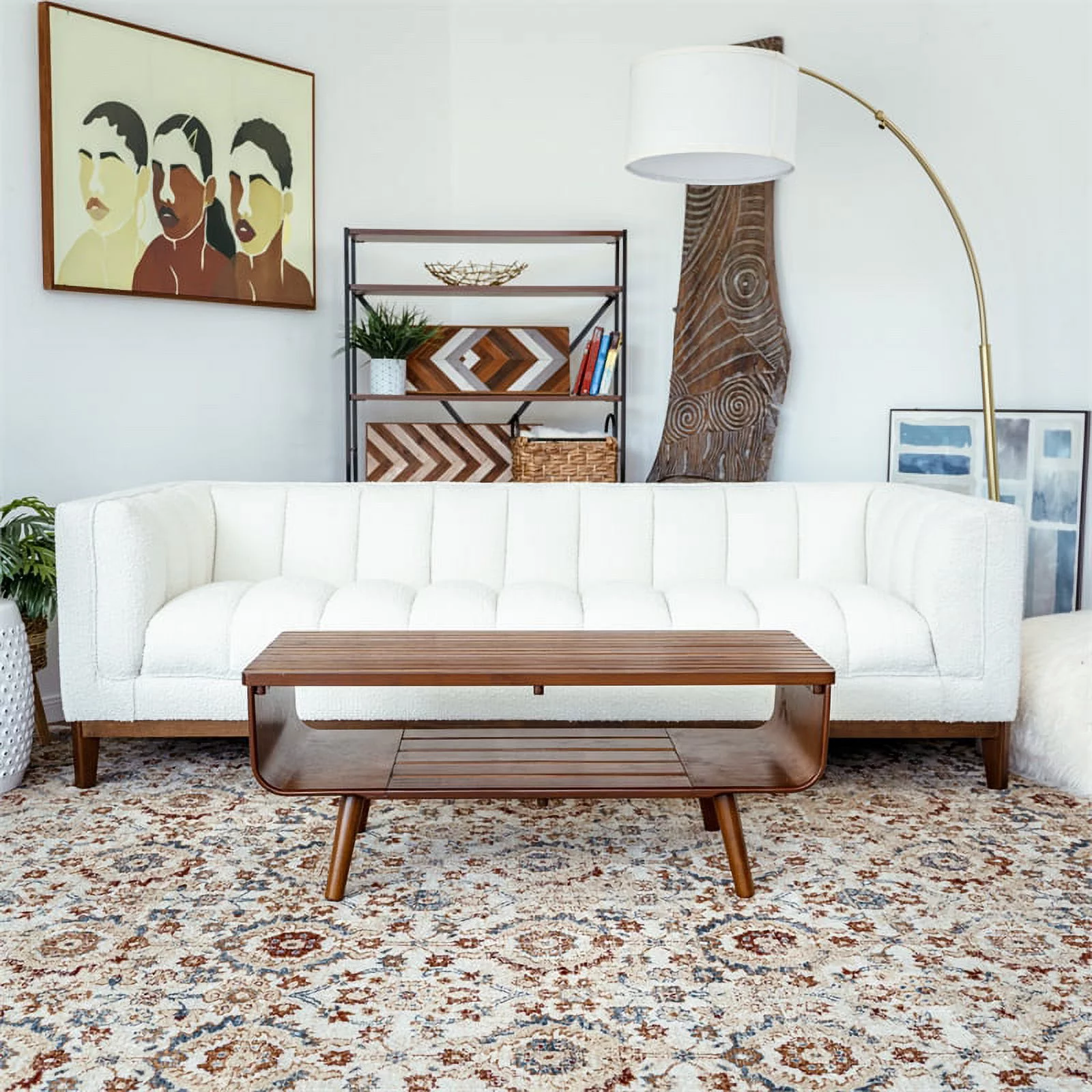 Allora Mid Century Modern Coffee Table in Brown