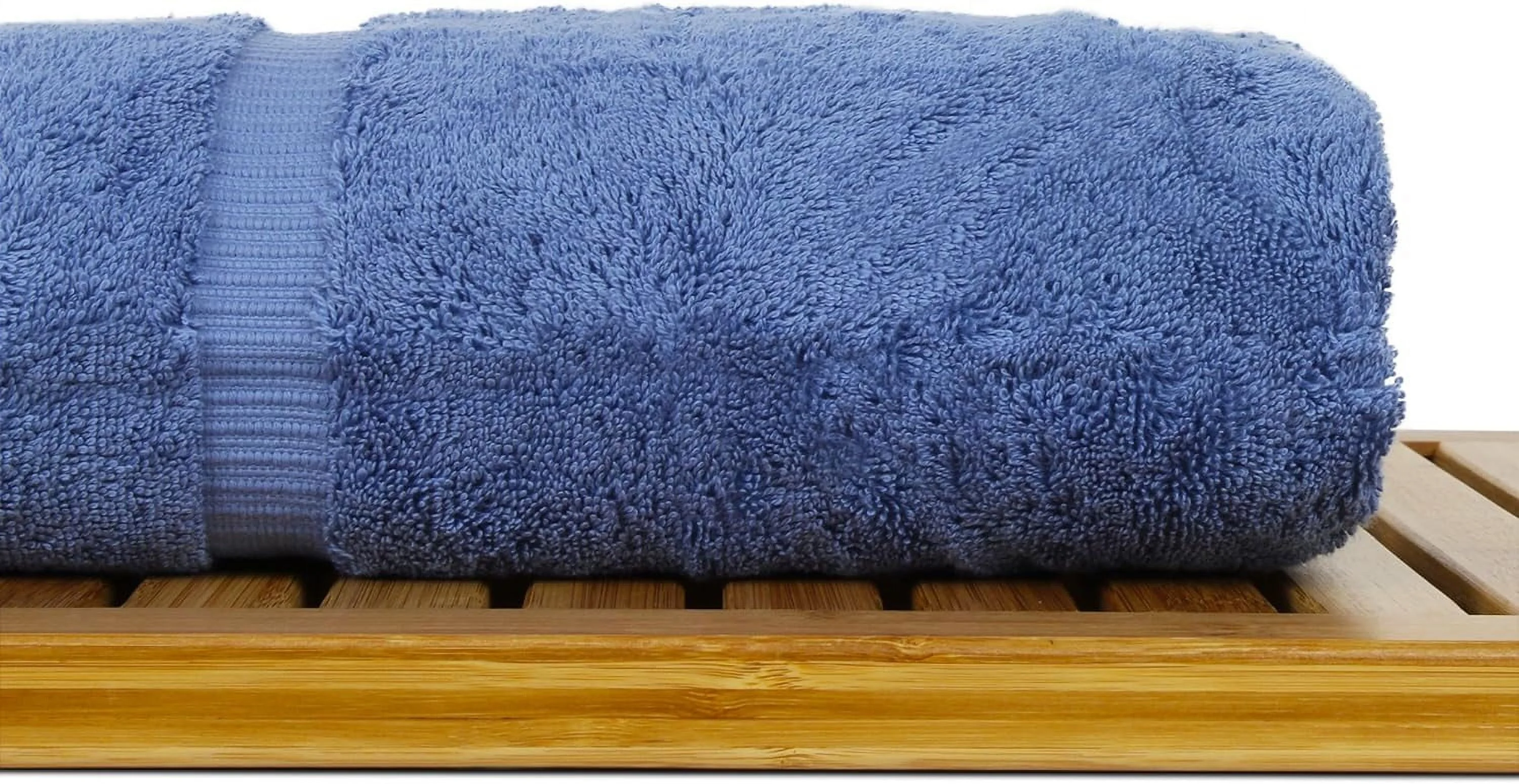 Luxury Hotel & Spa Ultra Soft Bath Towels 100% Turkish Cotton - Wedgewood - Set Of 4