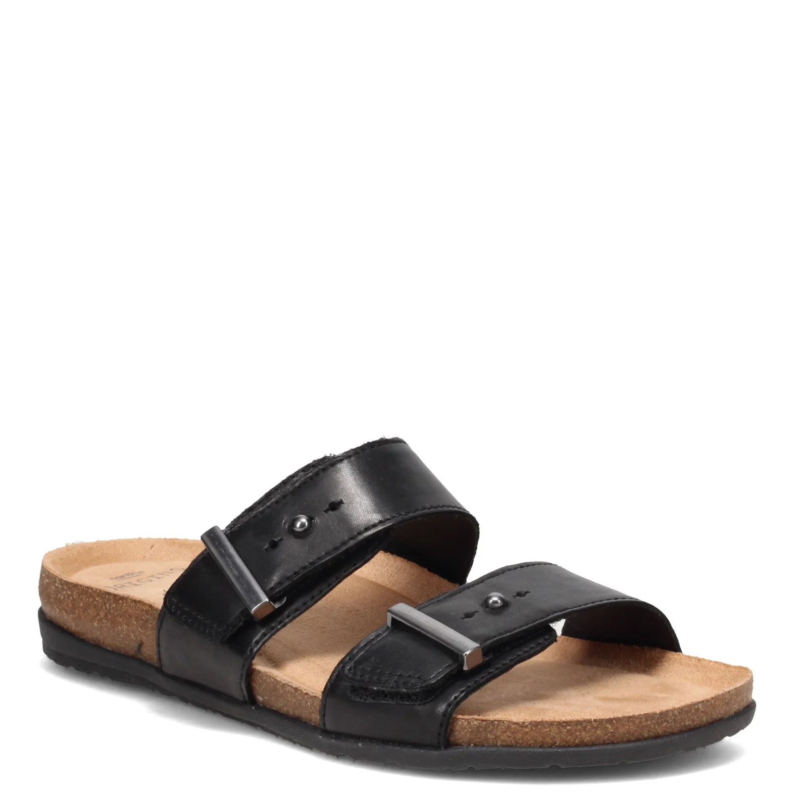 Earth Origins Women's Orra Leather Sandal for Casual, Everyday - Black - 6.5 Wide