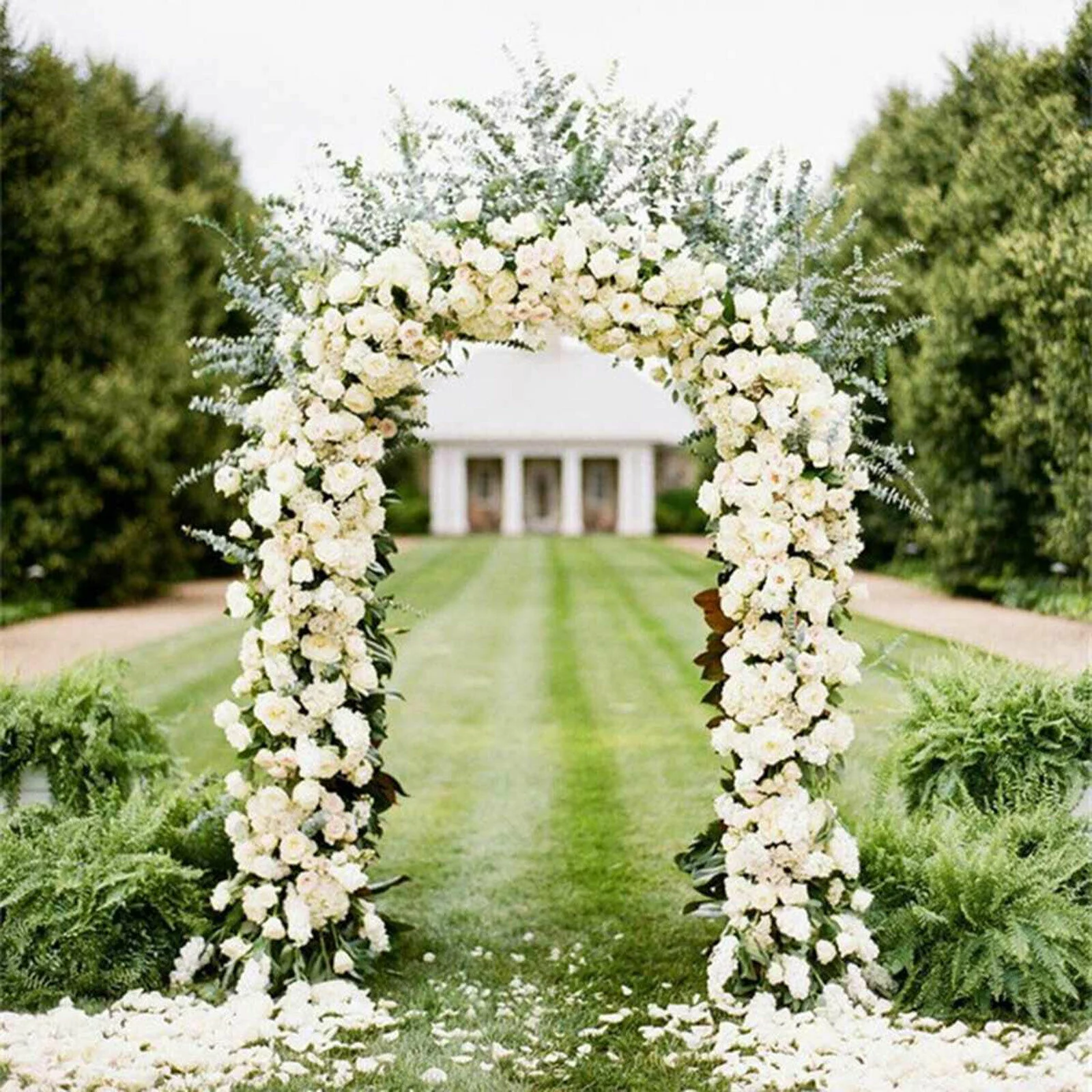 90.55” Wedding Arch Metal Frame Flower Balloon Garland Backdrop Plant Climbing Stand Party Event 7.5ft