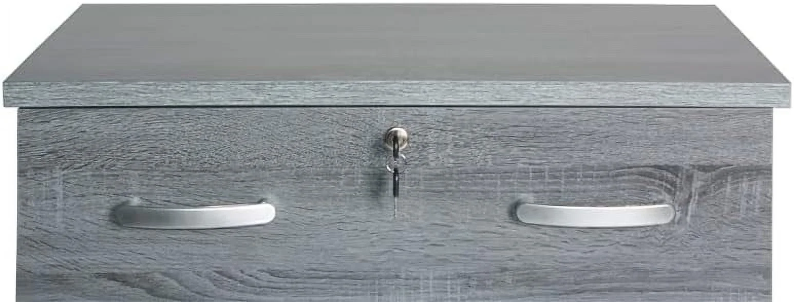 HOOMHIBIU 3 Drawer Engineered Wood Chest Bedroom Dresser in Gray