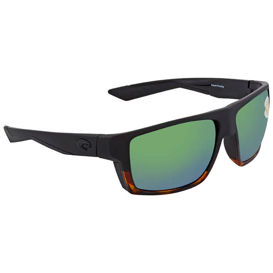 Costa Del Mar Bloke Green Mirror Polarized Plastic Square Men's Sunglasses BLK 181 OGMP