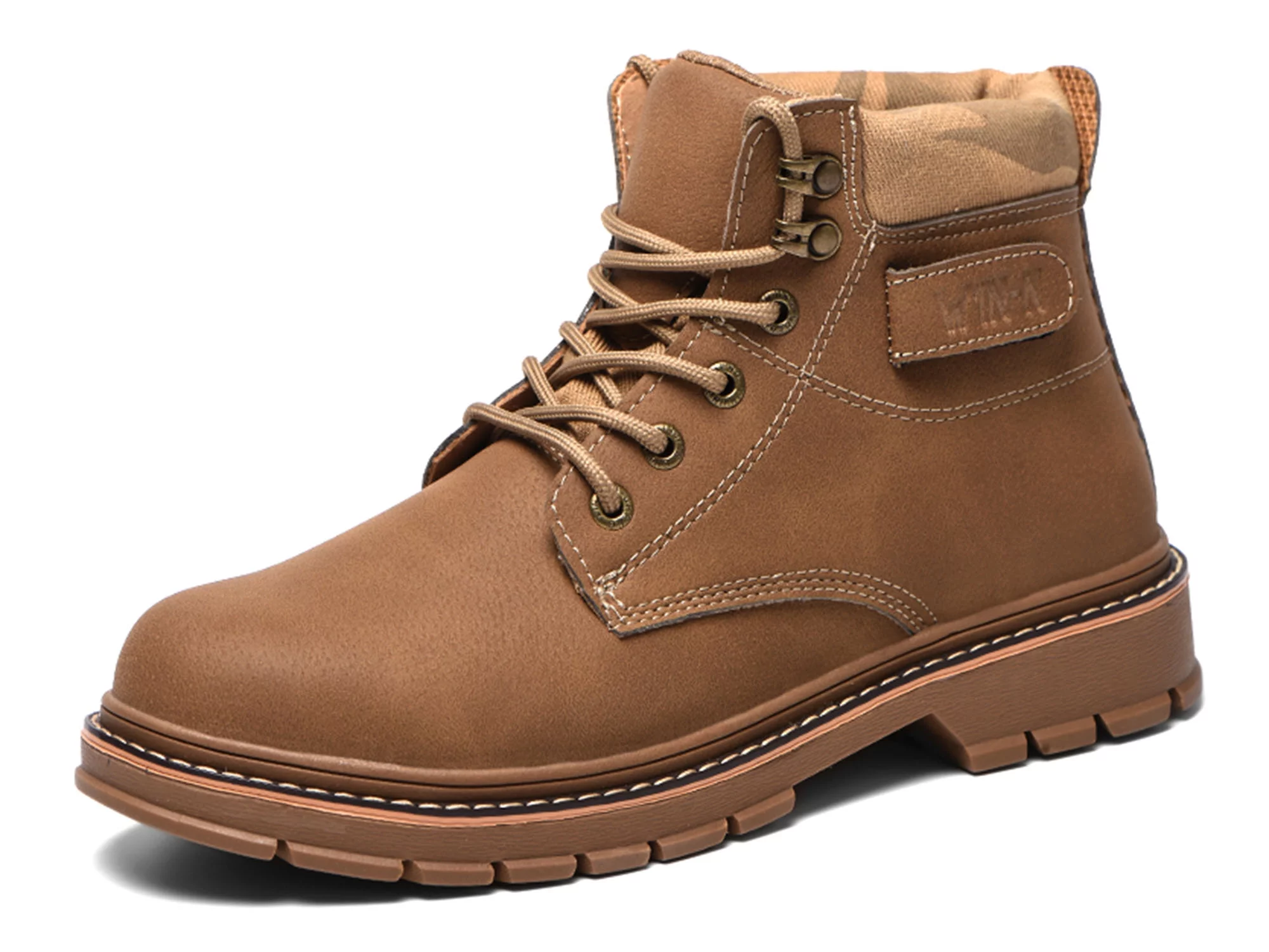 Tanleewa Waterproof Steel Toe Work Boots for Men Leather Safety Sneakers Shoe Size 6 Men/7 Women