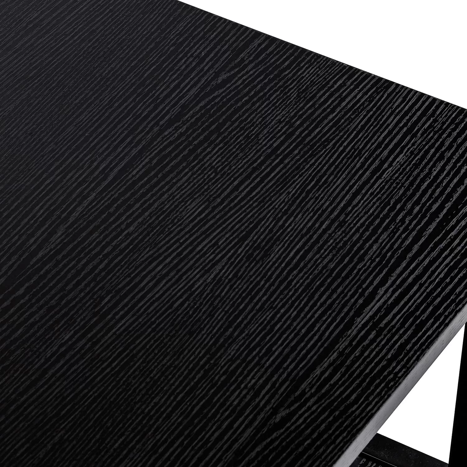 ChooChoo Black Coffee Table, Modern Living Room Table with Shelf Medium Density Fiberboard, 40 Inch