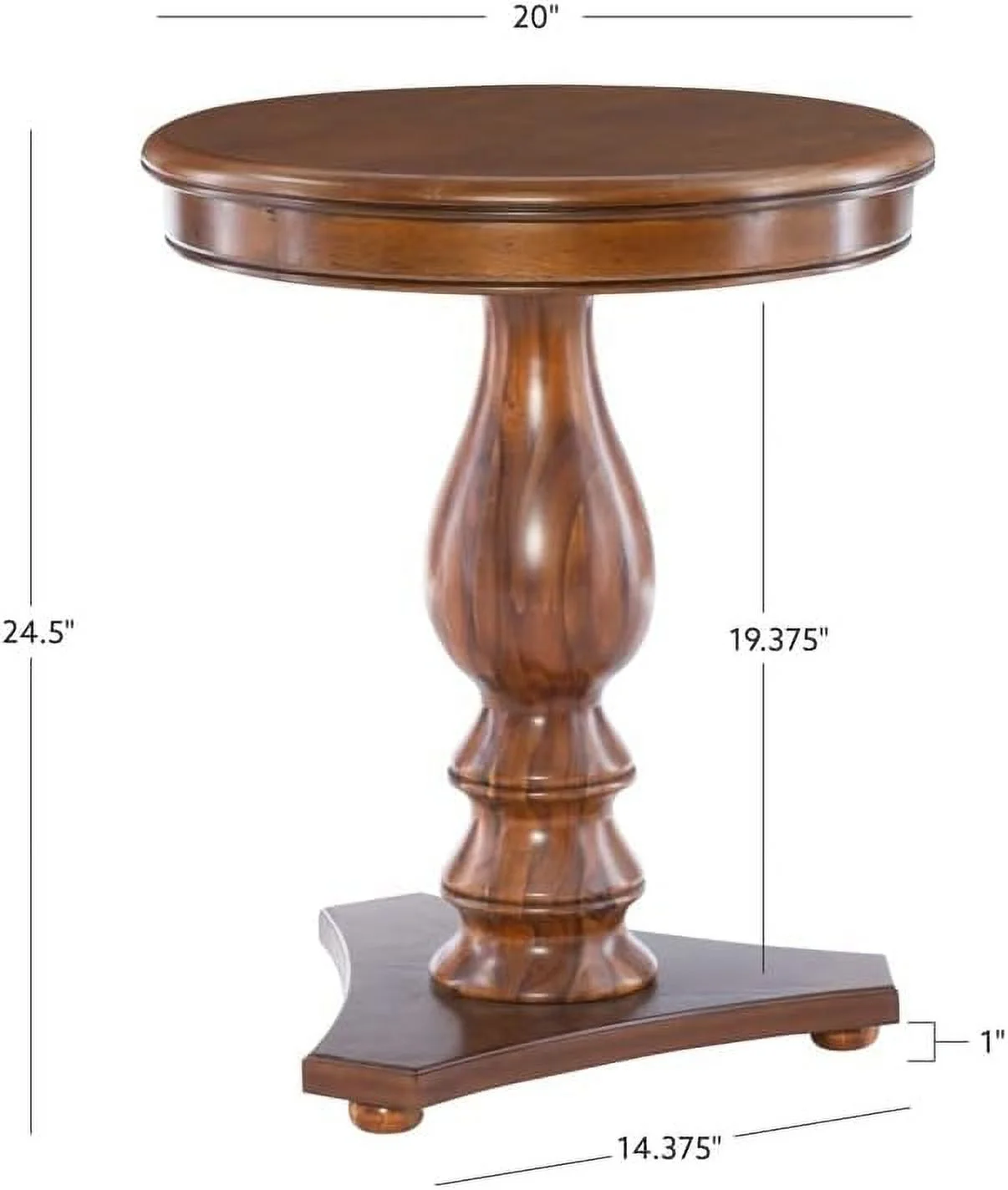 Linon Bree Wood Accent Side Table In Hazelnut Brown