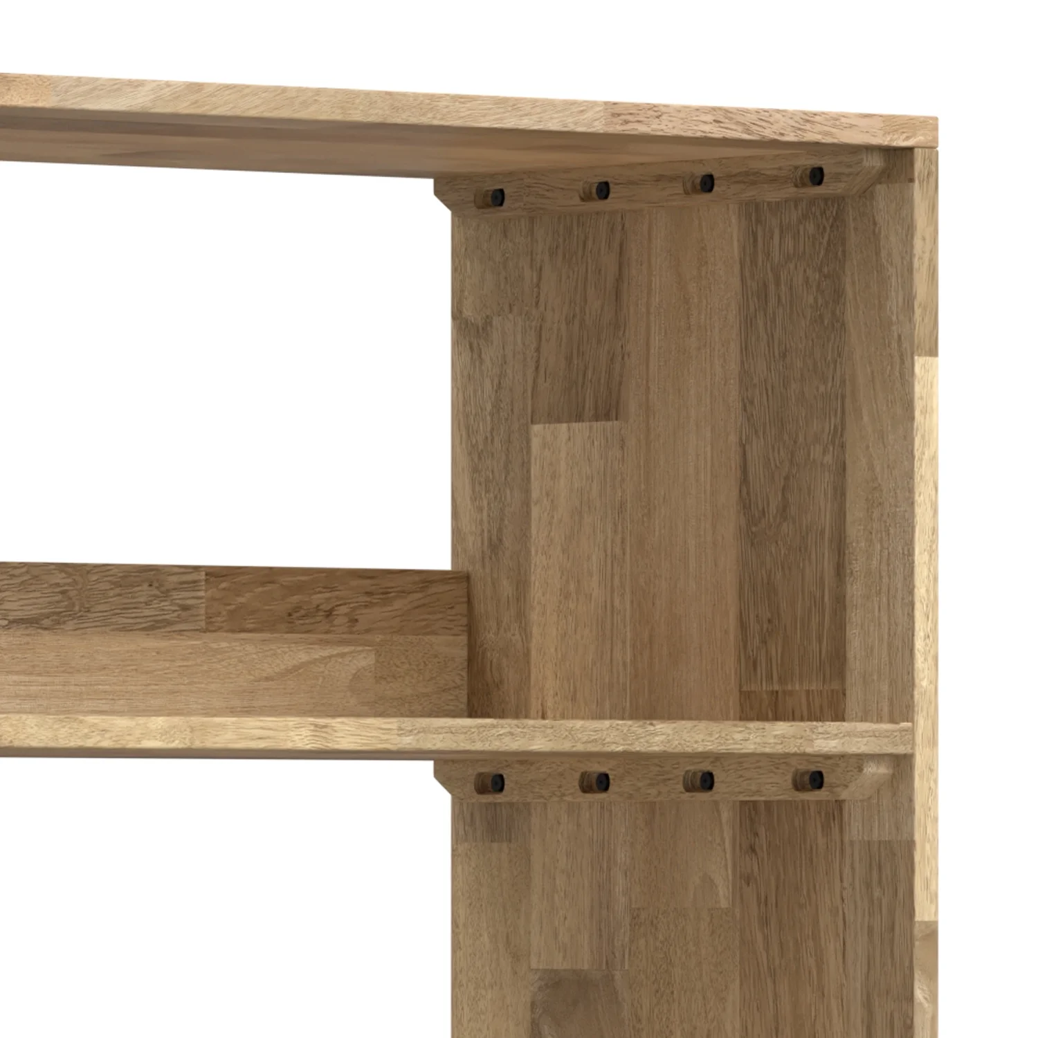 Simpli Home Hunter SOLID MANGO WOOD and Metal 64 inch x 24 inch Rectangle Modern Industrial Tall Bookcase in Natural