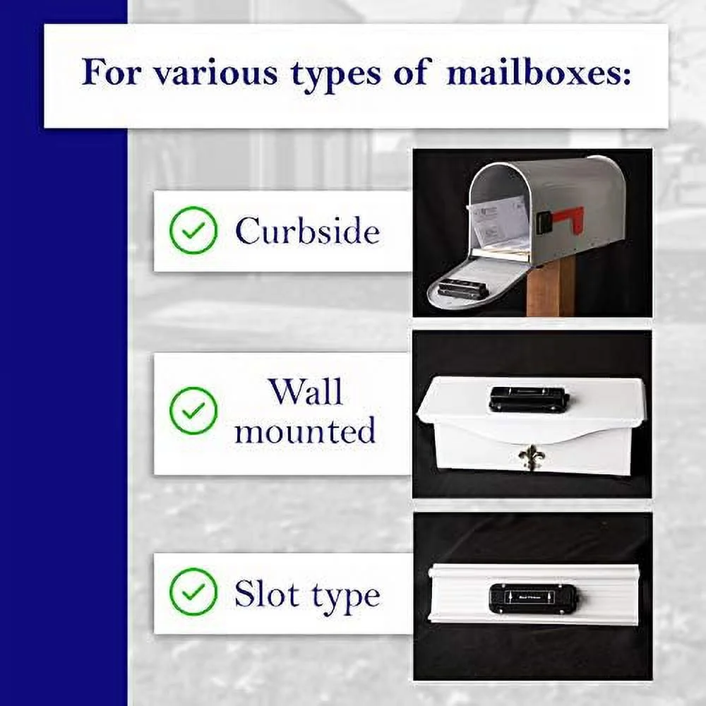 Mail Chime Mailbox Notification System – Mailbox With Wireless Transmitter & Audible Arrival Alert Receiver With Bright LED Light