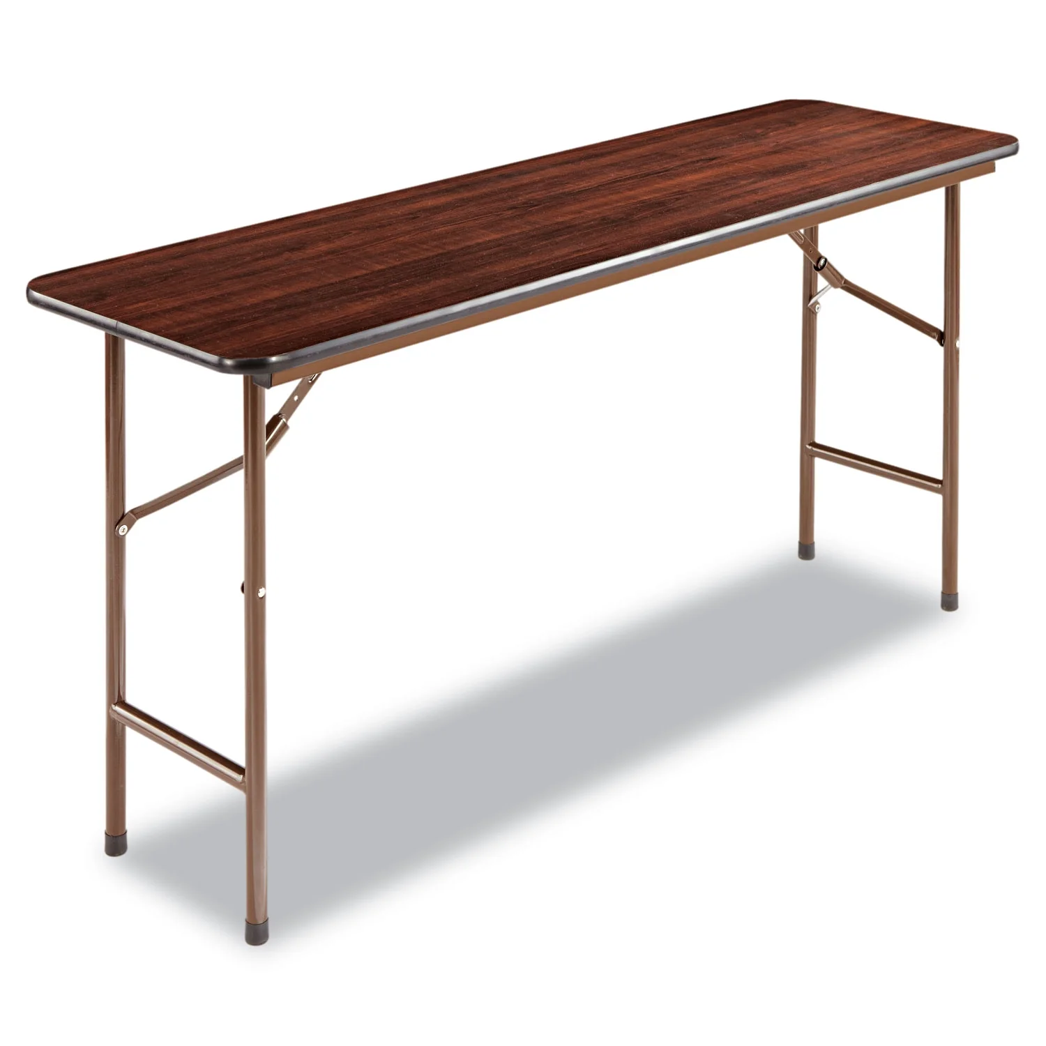 Alera Wood Folding Table, Rectangular, 59 7/8w X 17 3/4d X 29 1/8h, Mahogany