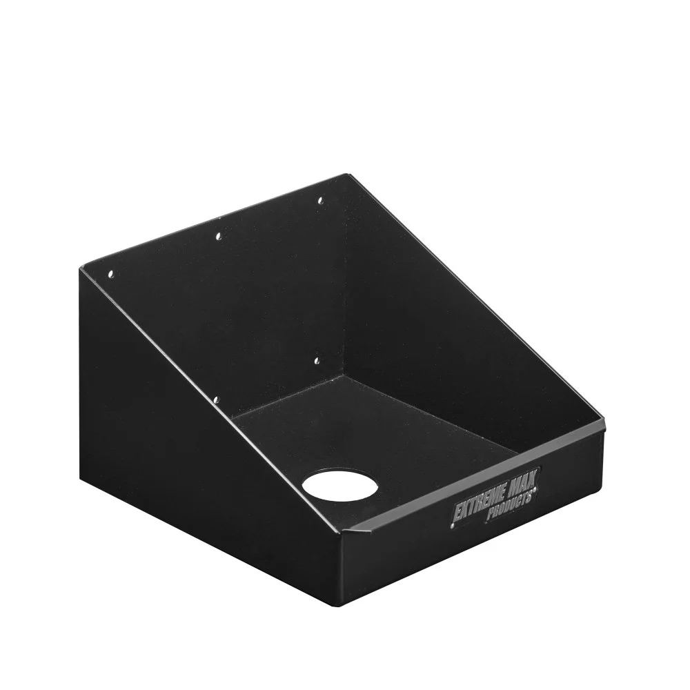 Extreme Max 5001.6128 Rag in a Box Aluminum Dispenser Storage Rack Organizer for Enclosed Race Trailer, Shop, Garage, Storage - Black
