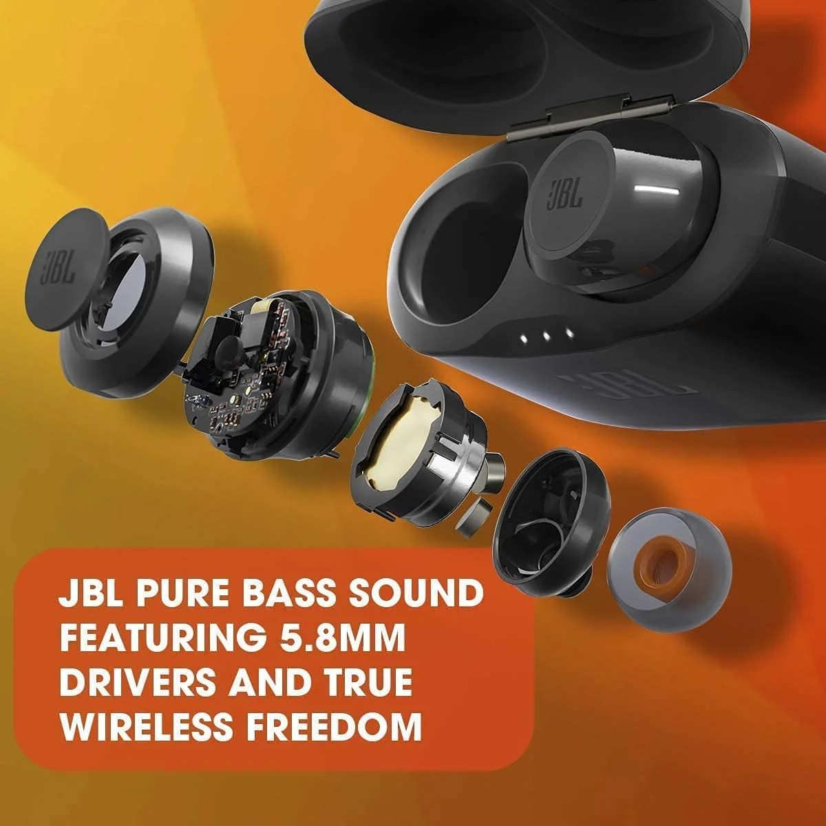 JBL TWS True Wireless in-Ear Headphones Bundle with Deluxe Hardshell Case (Tune 120TWS, White)