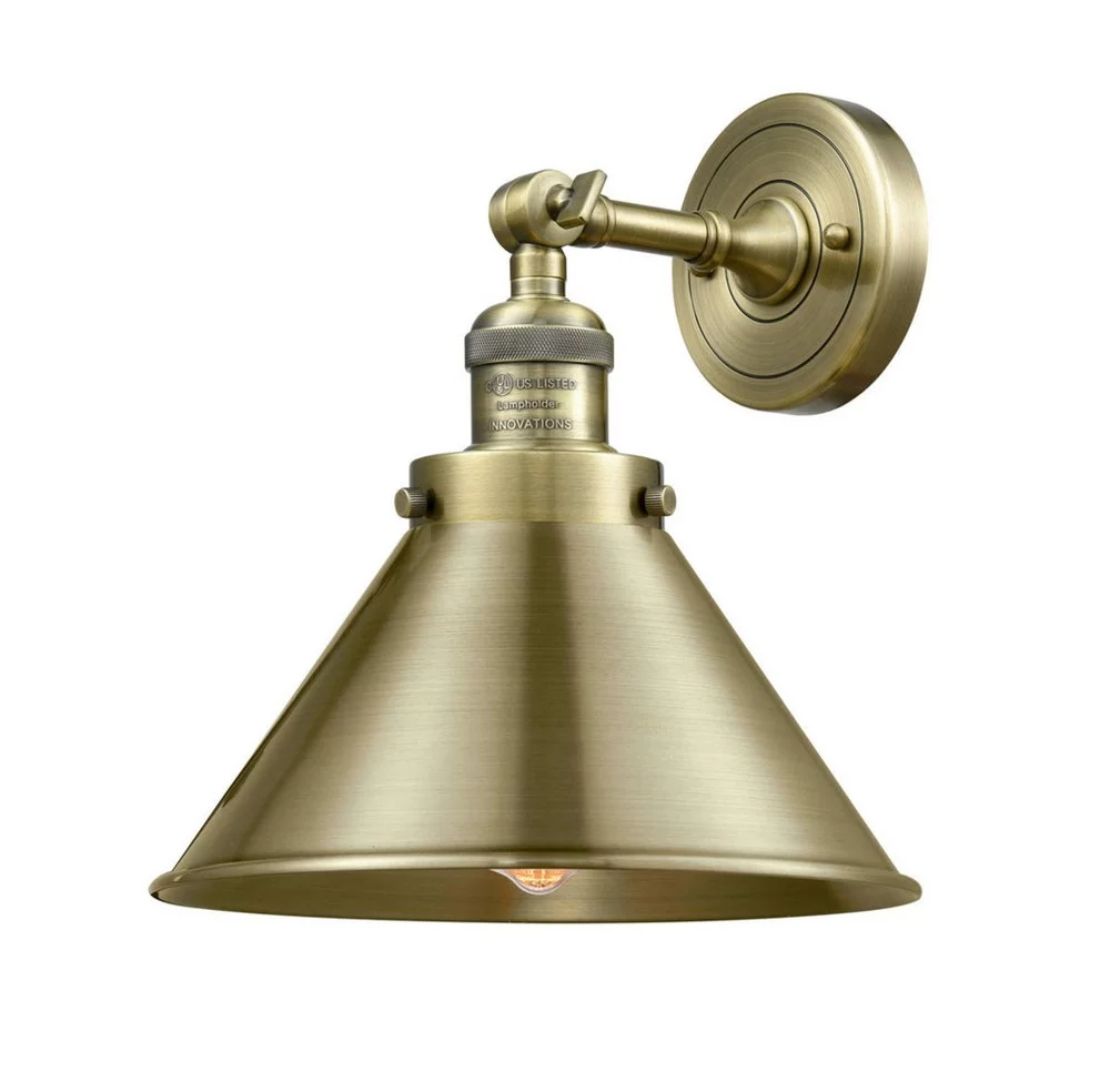 Innovations 203-AB-M10-AB-LED Briarcliff 1 Light Sconce part of the Franklin Restoration Collection, Antique Brass