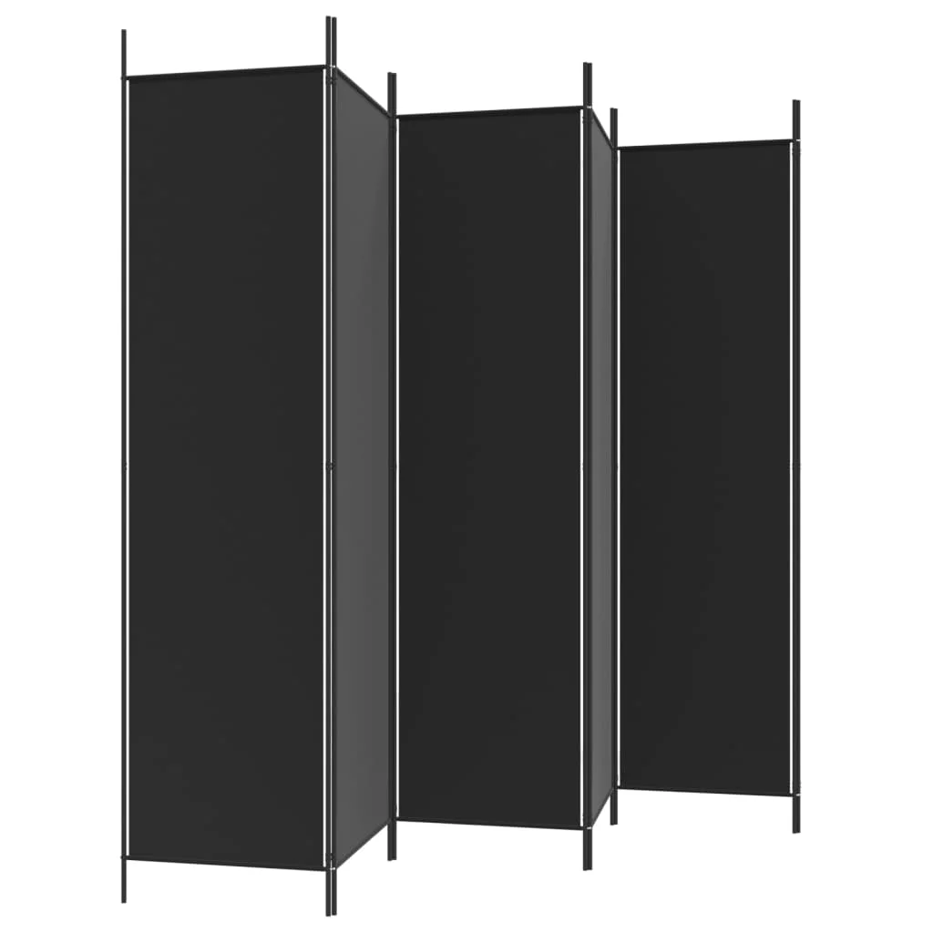 Anself 6-Panel Room Divider Black 118.1