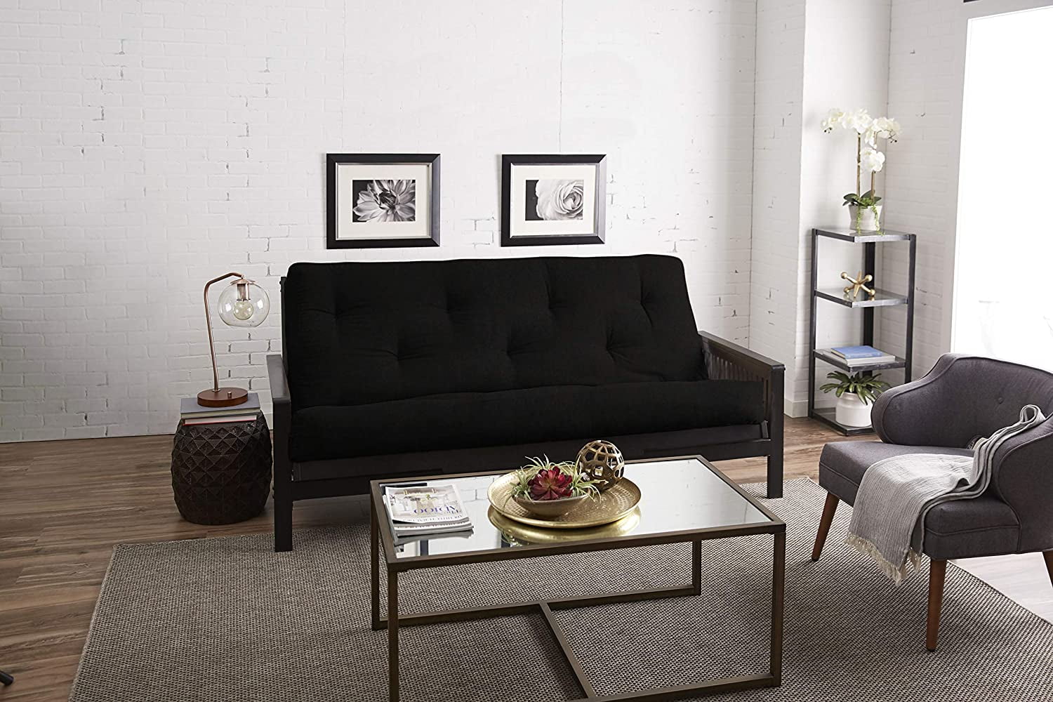 Mozaic Full Size 10-Inch Futon Mattress, Black