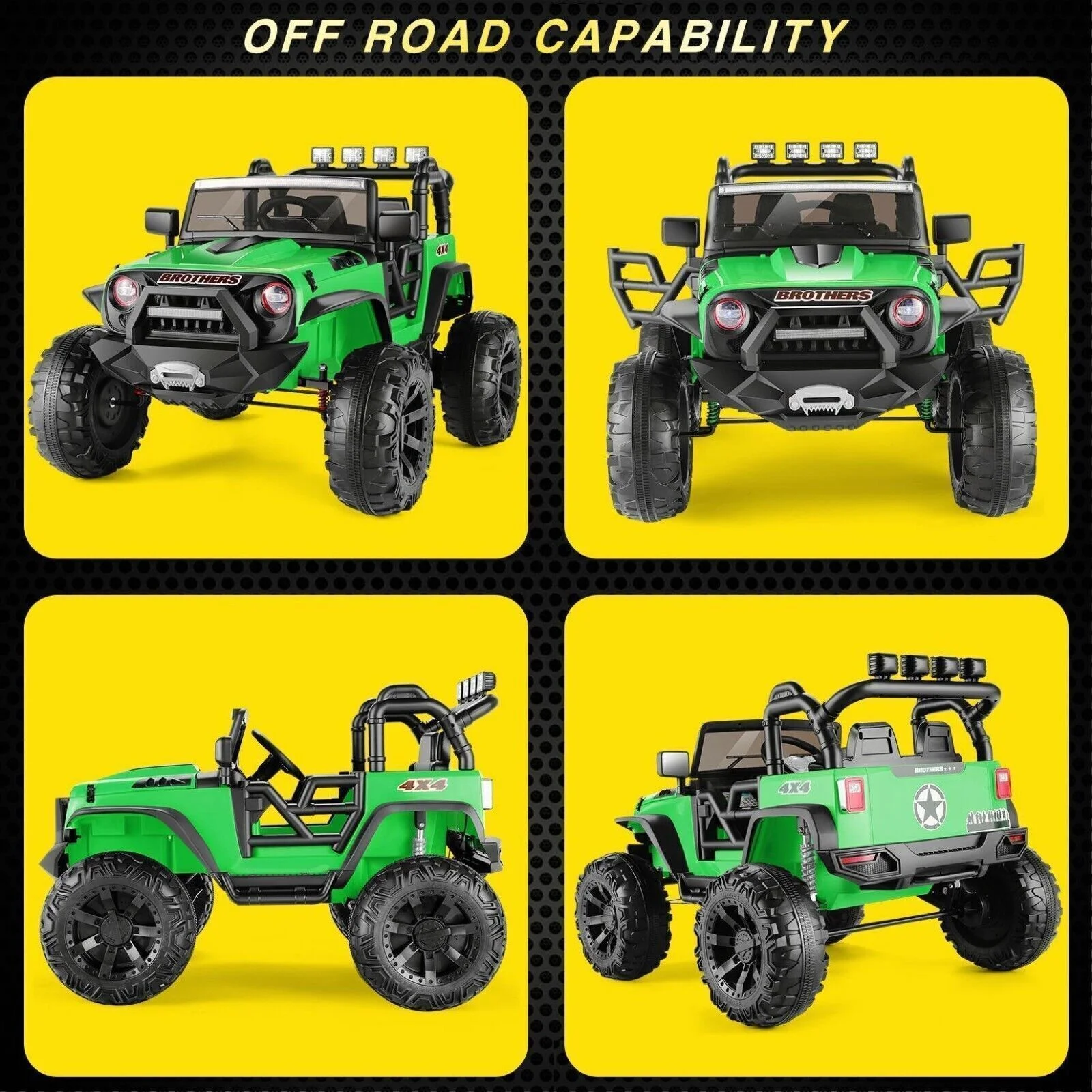 24V 9AH 2 Seater Kids Ride-On Truck Car with Remote Control and 3 Speeds