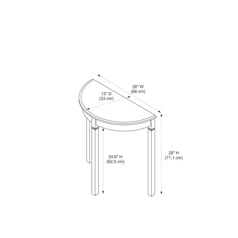Black Wood Console Camden Table, 26
