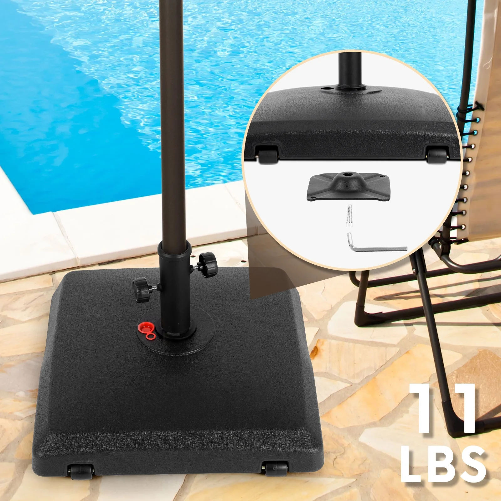 Abba Patio 160 lbs Outdoor Hanging Offset Cantilever Umbrella Base for Patio(No Umbrella), Black