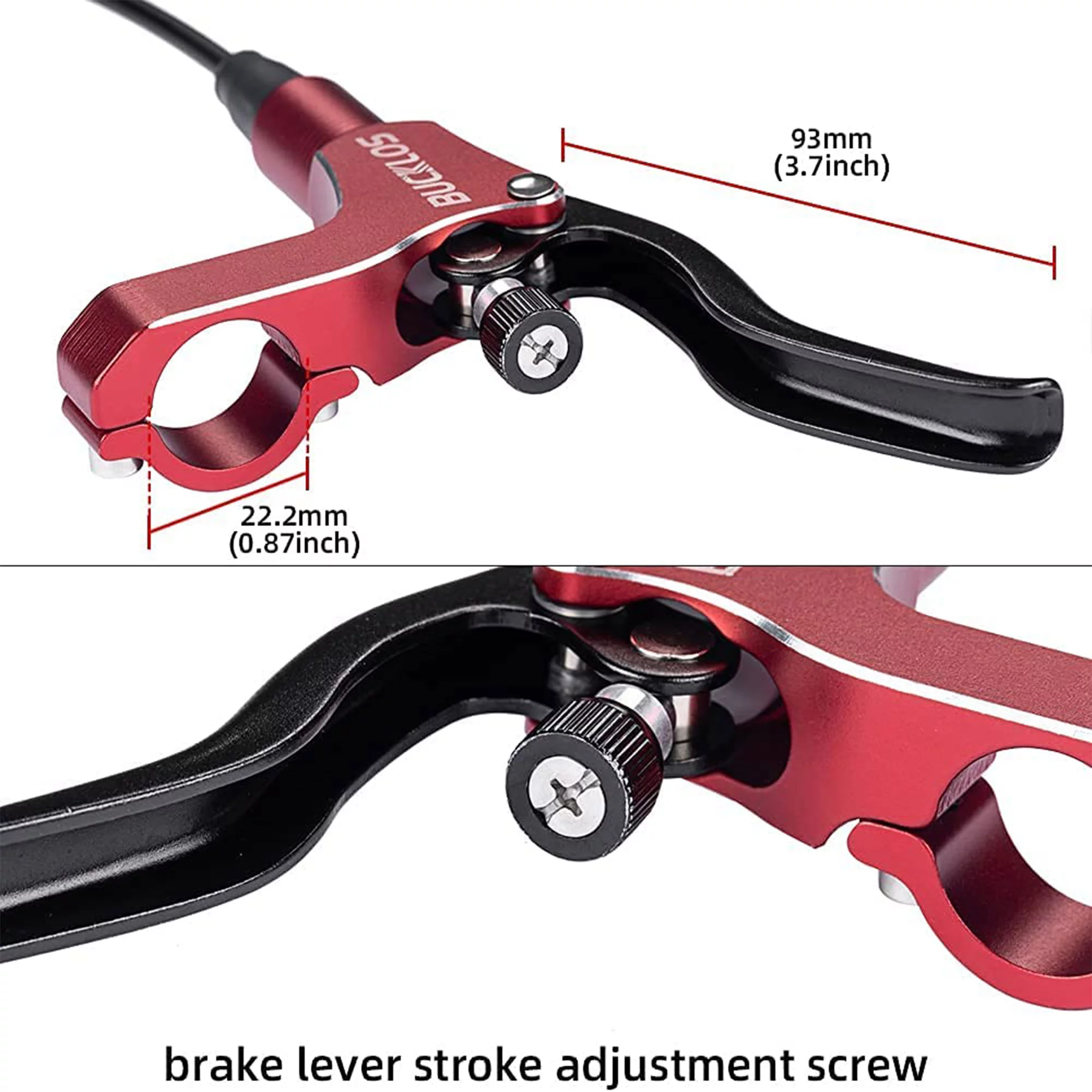 BUCKLOS MTB Bicycle Hydraulic Disc Brakes Set,Left Front Right Rear Mountain Cycling Calipers Fit E-Bikes Fat Bikes with PM/IS Adapter