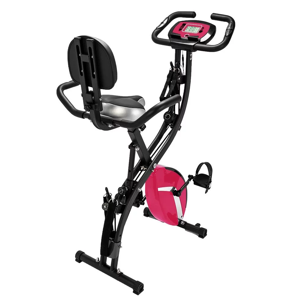 Zimtown Folding Upright Bike, X Bike Exericse Equipment, Pink
