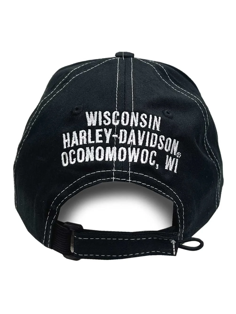 Harley-Davidson Men's Publicity Embroidered Adjustable Baseball Cap, Black/White, Harley Davidson