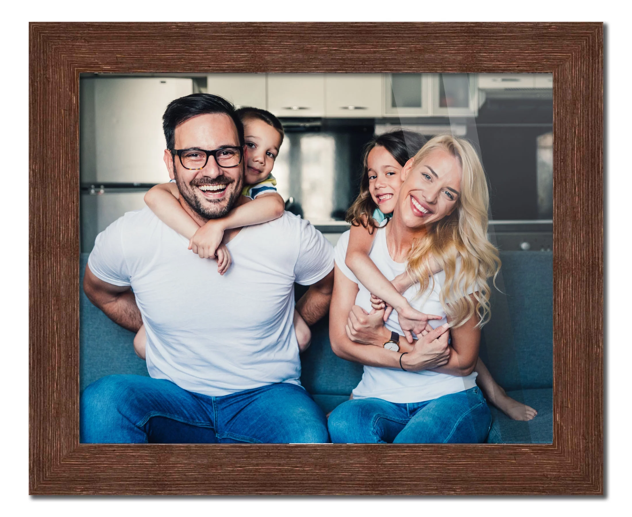 14x18 Frame Brown Barnwood Picture Frame - Modern Photo Frame Includes UV Acrylic Shatter Guard