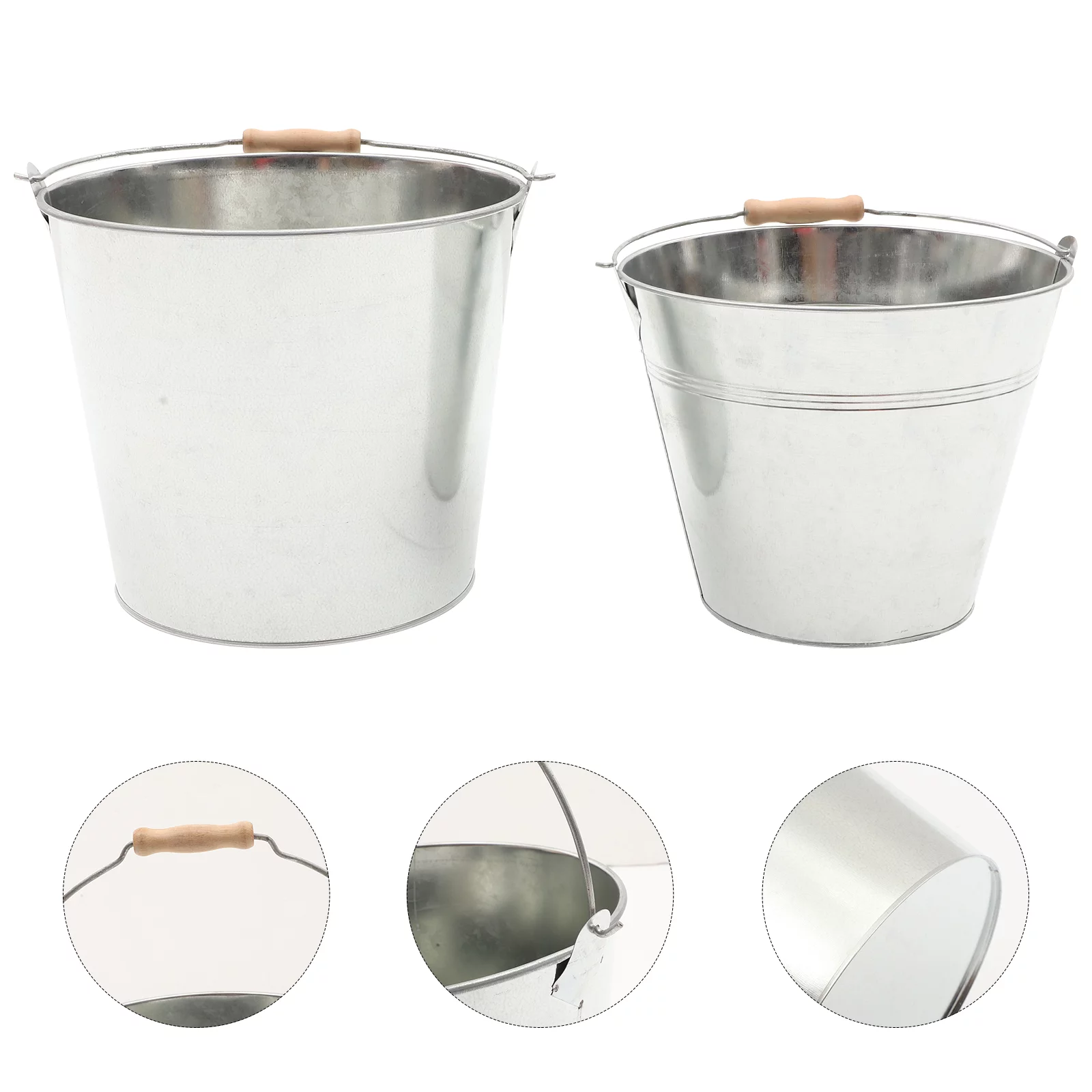 2pcs Iron Storage Buckets Fireplace Ash Buckets Charcoal Barrels Iron Buckets