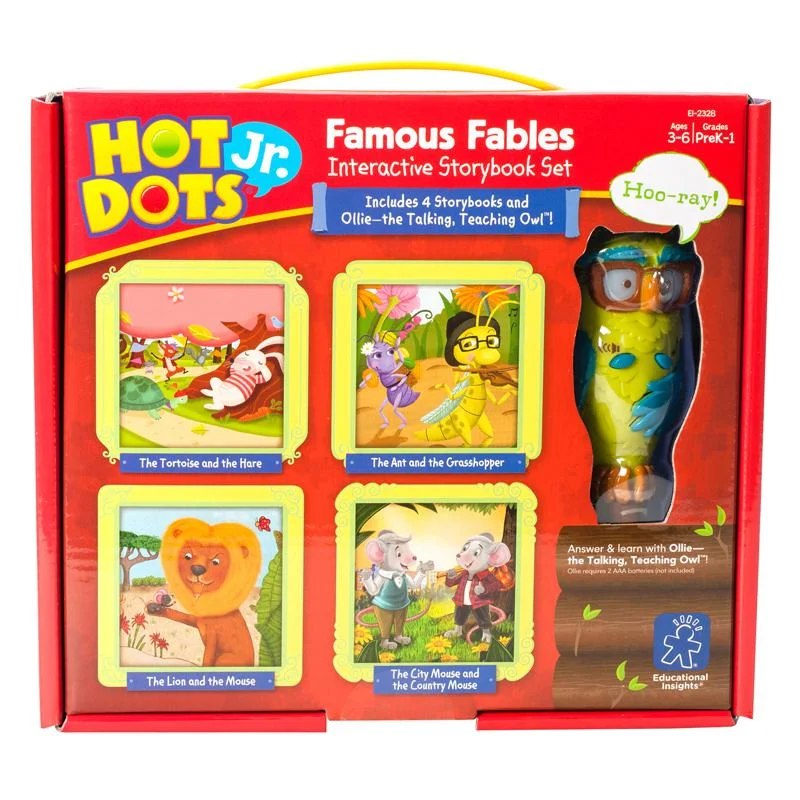 Educational Insights Hot Dots Jr. Famous Fables Storybooks, 4 Books & Interactive Pen, Homeschool, Early Learning Activities for Ages 3+