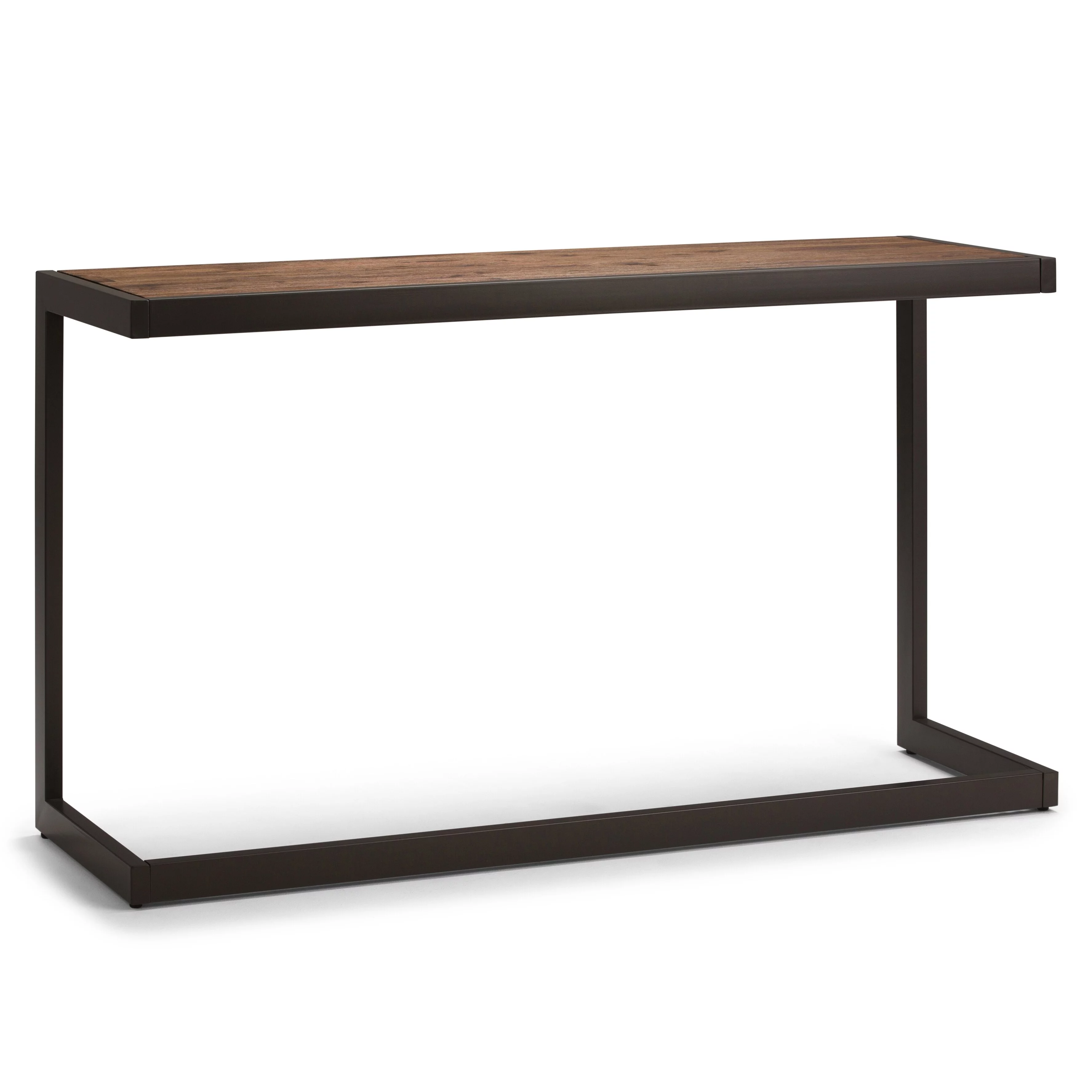 WyndenHall  Cecilia SOLID ACACIA WOOD and Metal 52 inch Wide Industrial Console Sofa Table - 52 inch Wide Rustic Natural Aged Brown